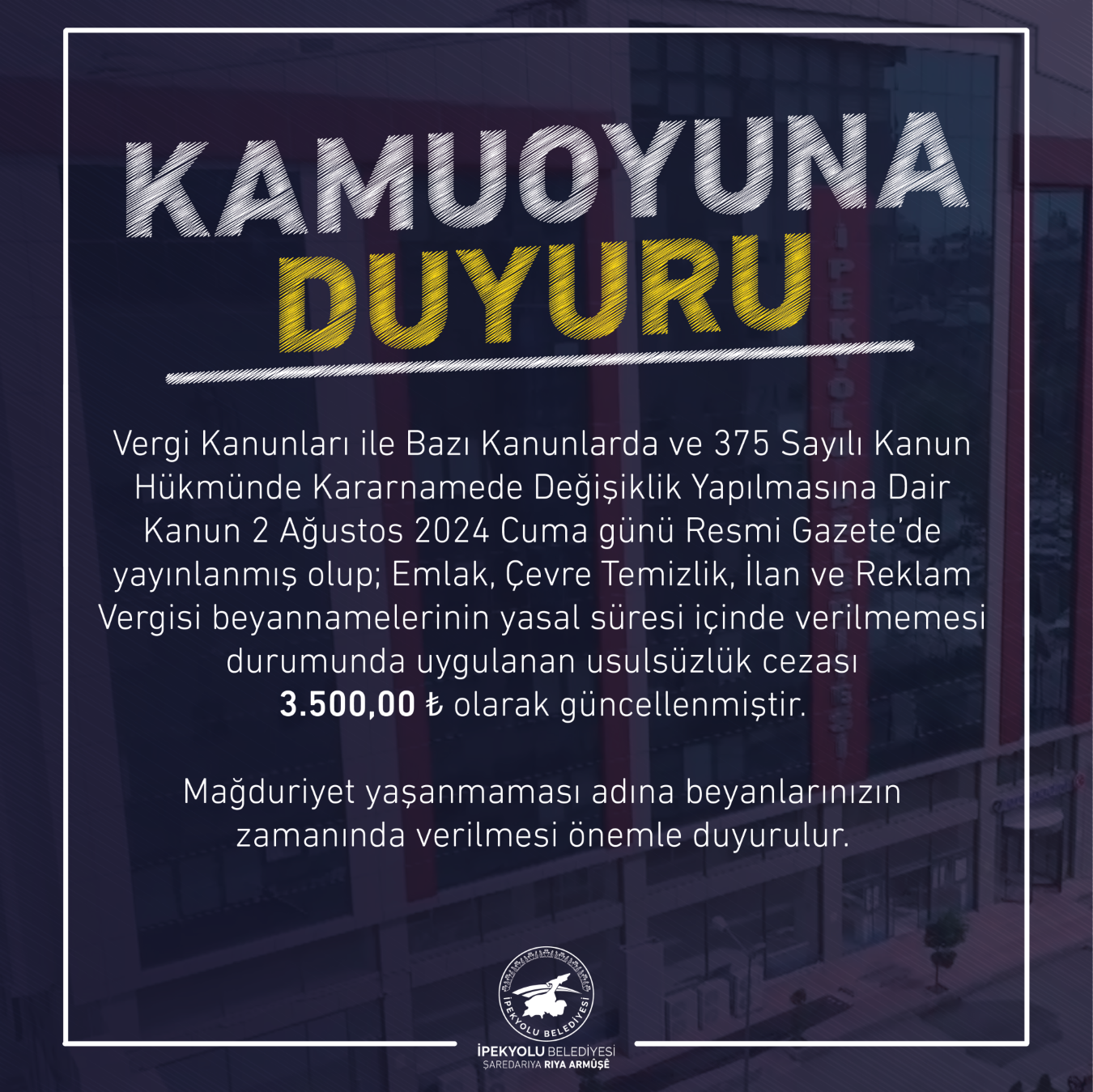 VERGİ BEYANINDA USULSÜZLÜK CEZASI