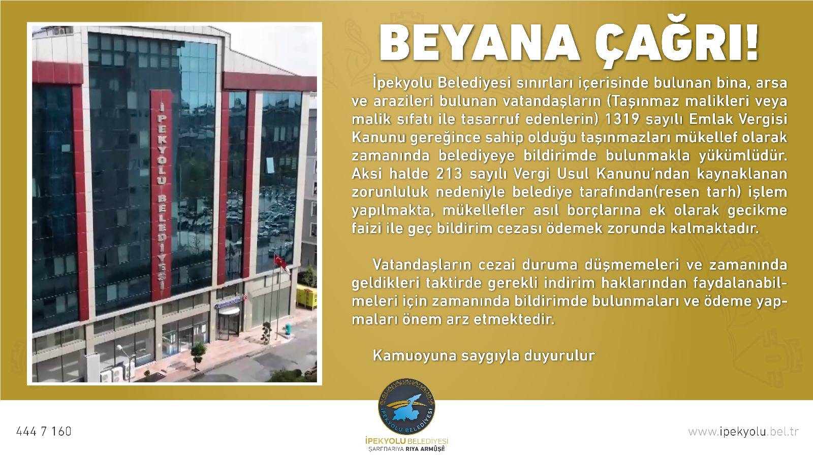 BEYANA ÇAĞRI !